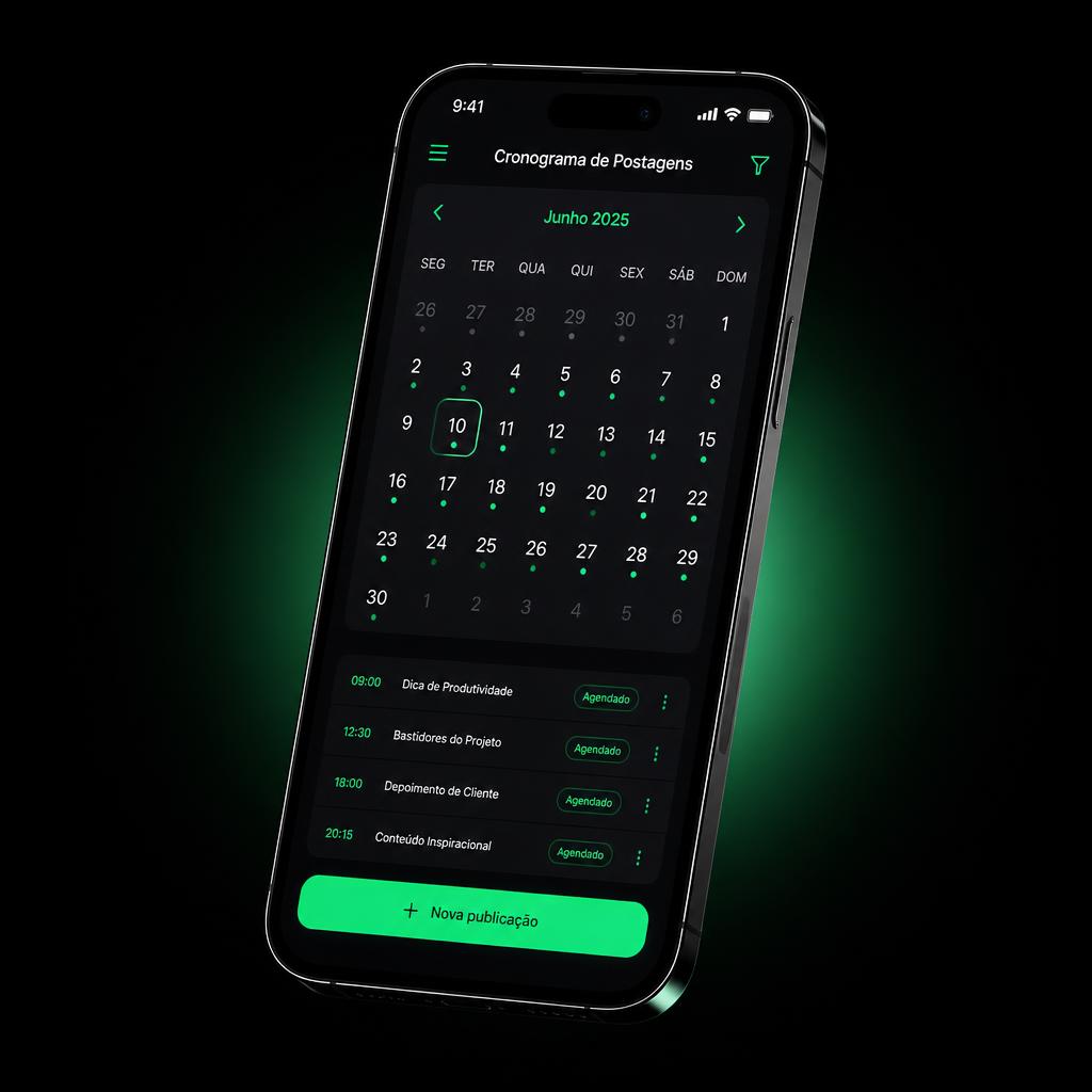 Mockup do bônus: 3. Cronograma de Postagem