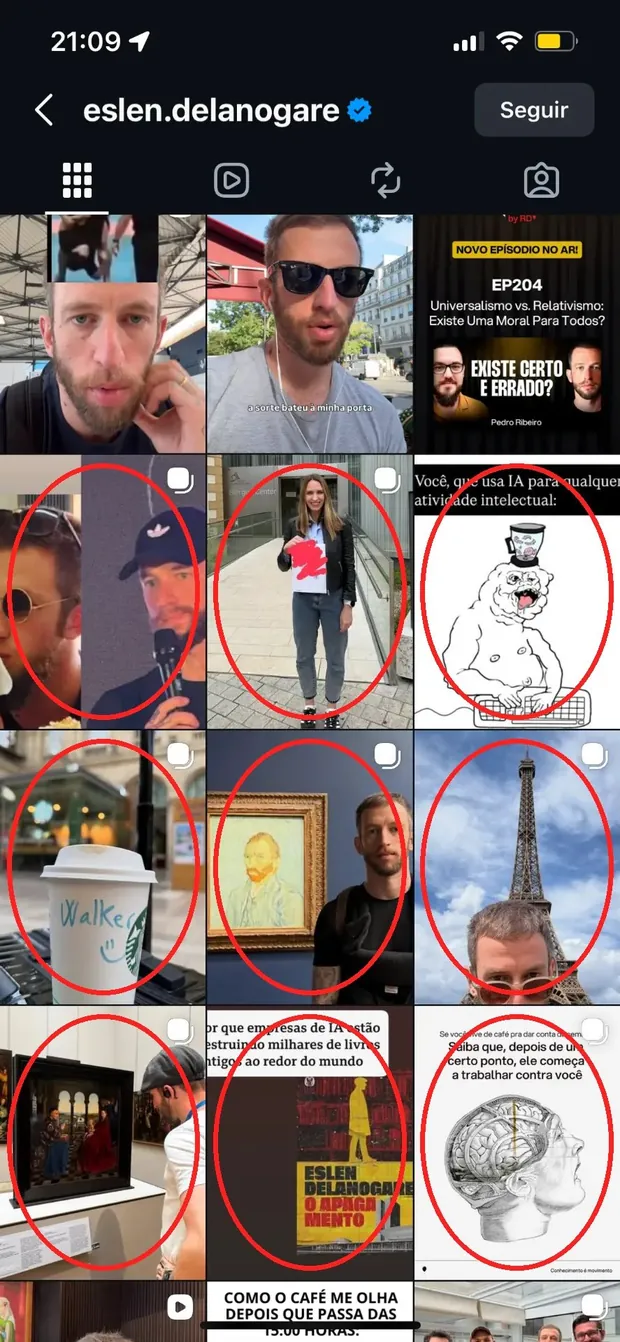 Perfil de referência 3 com os carrosséis destacados em vermelho